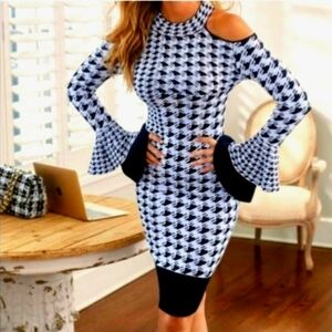 Venus Black & White Sweater Dress